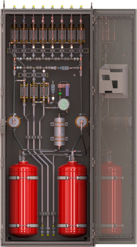FireSpy wind - sistema de supressão de incêndio para turbinas eólicas. Por protecfire. Certificação VdS.