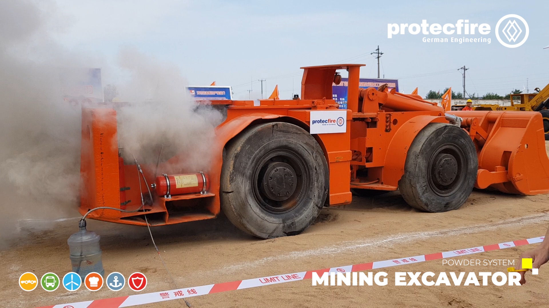 Mining Excavator Fire Test
